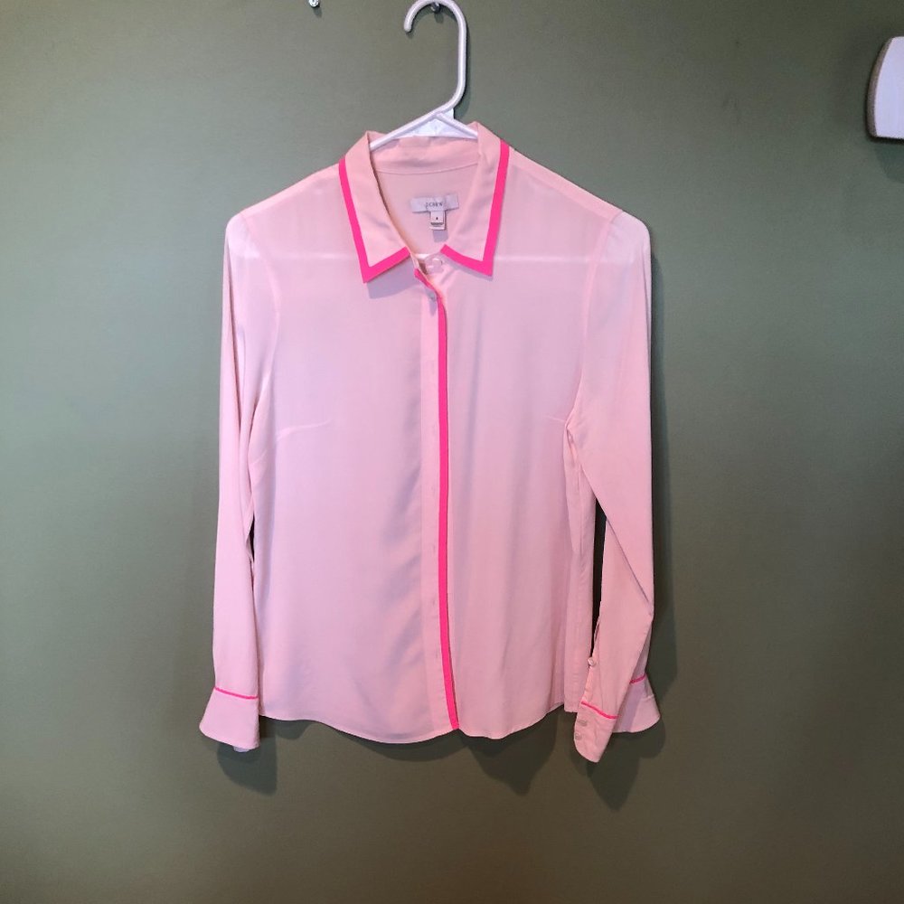 J. Crew 2 tone Hot Pink blouse